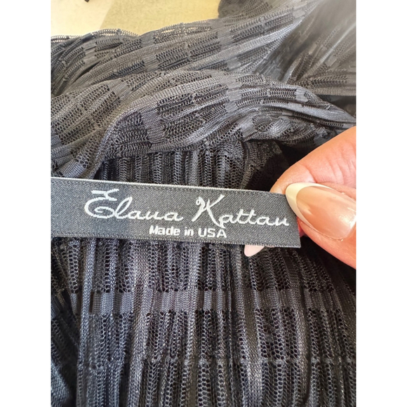 Women's Elana Kattan open front sheer lace mesh topper Cardigan, M, Black EUC - Picture 7 of 9